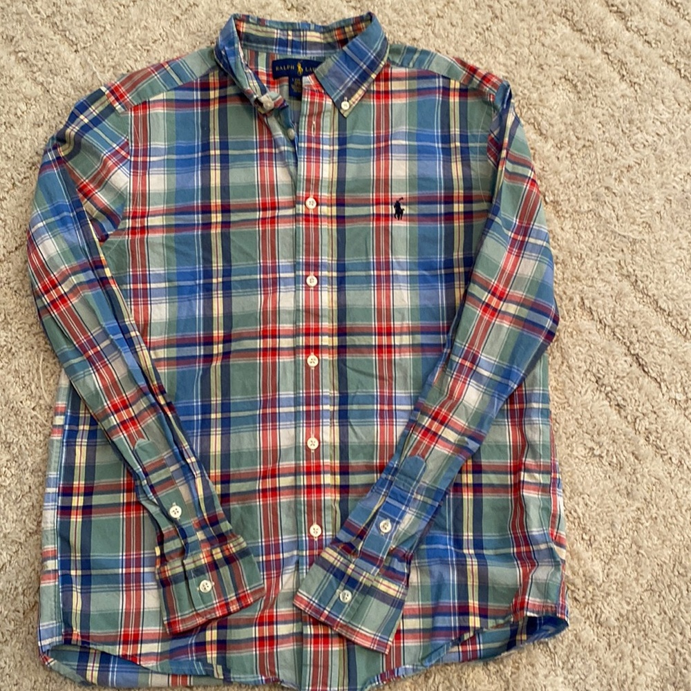 Kids Ralph Lauren button down collar shirt. Size large 14-16
